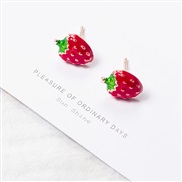 Korean style color retention enamel cartoon earrings  animal fruits ear stud  earrings samll girl student