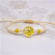 ( yellow)apan and Korea handmade establishment bracelet flower Starry gem glass flower rope chain
