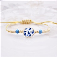 ( blue)apan and Korea handmade establishment bracelet flower Starry gem glass flower rope chain