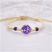 (purple)apan and Korea handmade establishment bracelet flower Starry gem glass flower rope chain