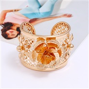 ( Gold)temperament retro ethnic style hollow bangle  occidental style exaggerating flowers