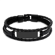 ( black)occidental style fashion fashion brief multilayer weave man leather bracelet surface personality Word