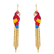 ( red) big occidental style earrings fashion earrings creative color tassel samll earrings
