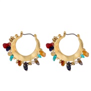 occidental style exaggerating tassel earrings color retro gravel circle fashion Bohemia earring Earring woman