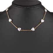 occidental style fashion Metal concise Pearl temperament short style necklace