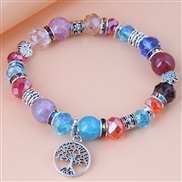 occidental style fashion concise Metal crystal all-Purpose Life tree pendant temperament bracelet