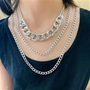 ( Silver )occidental style  retro wind Word chain woman  exaggerating geometry set necklace