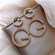 ( Gold)silver earrings occidental style fully-jewelled Word earring exaggerating personality Earring woman temperament