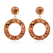 (   ) retro diamond Round earring   occidental style personality fashion women earrings Earring F