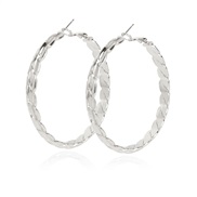 ( Silver)occidental style exaggerating personality wave big circle earrings  Alloy circle women arring F