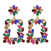 ( Color)occidental style retro arring exaggerating Alloy diamond ear stud geometry flower earrings womanearring