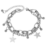 Korea fashion concise stainless steel concise lucky Star personality woman bracelet