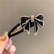 (BB)samll wind crystal With diamond bow head rope Korea fashion temperament Rhinestone Double layer circle head