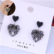 S925 silver  high quality Korean style fashion sweetOL concise bright love personality temperament ear stud