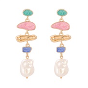 ( Color) occidental style Earring temperament color resin creative ear stud earrings woman