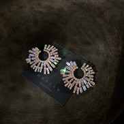 ( Silver needle  Color)silver fashion color exaggerating earrings same style temperament earring occidental style person