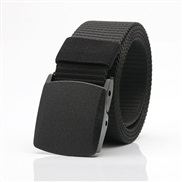 ( black)Outdoor man woman Nylon belt  student belt  draughty plastic buckle canvas belt woman
