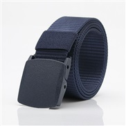 ( Dark blue)Outdoor man woman Nylon belt  student belt  draughty plastic buckle canvas belt woman