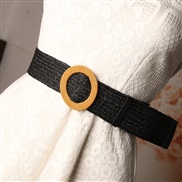 ( black)women imitateStraw  width brief all-Purpose buckle belt woman cotton elasticity weave ornament belt