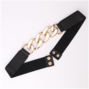 (Gold  black)occidental style trend exaggerating Metal chain belt punk wind Tightness Girdle Suit ornament belt