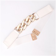 (Gold  white)occidental style trend exaggerating Metal chain belt punk wind Tightness Girdle Suit ornament belt