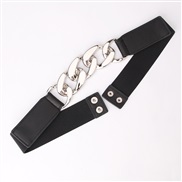 ( Silver  black)occidental style trend exaggerating Metal chain belt punk wind Tightness Girdle Suit ornament belt