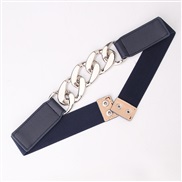 ( Silver  Navy)occidental style trend exaggerating Metal chain belt punk wind Tightness Girdle Suit ornament belt
