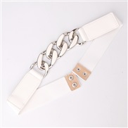 ( Silver  white)occidental style trend exaggerating Metal chain belt punk wind Tightness Girdle Suit ornament belt