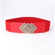 ( red) belt fashion lady retro carving buckle Girdle ornament elasticity Tightness width belt
