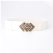 ( white) belt fashion lady retro carving buckle Girdle ornament elasticity Tightness width belt