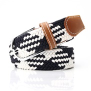 ( black + while ) style leisure lady belt fashion multicolor all-Purpose Tightness buckle belt man elasticity weave can