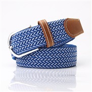 ( blue + while ) style leisure lady belt fashion multicolor all-Purpose Tightness buckle belt man elasticity weave canv