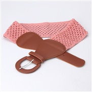 (7.5width80length)( Pink)lady fashion Girdle all-Purpose Clothing belt brief buckle elasticity Tightness belt girl stud