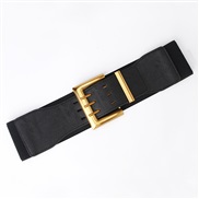 ( black) belt occidental style Tightness width Girdle lady elasticity weave ornament Dress big belt fashion buckle