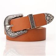 ( camel) new lady retro buckle belt all-Purpose fashion ornament belt Korean style Cowboy belt
