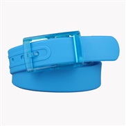 ( blue )high quality silica gel belt  man woman belt plastic buckle candy colors Metal  belt