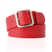 ( red) wind lady belt  retro brief all-Purpose square buckle headu leather  fashion belt woman