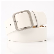 ( white) wind lady belt  retro brief all-Purpose square buckle headu leather  fashion belt woman