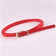 ( red)multicolor ornament Dress sweater belt lady all-Purpose bucklePU samll belt Korean style belt