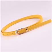 ( yellow)multicolor ornament Dress sweater belt lady all-Purpose bucklePU samll belt Korean style belt