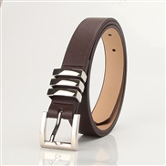 (105cm)( Brown)occidental style fashion trend style lady belt all-Purpose classic square Cowboy belt belt woman