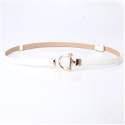 (104Length (CM)1.4Width (CM))( white)lady leather ornament belt fashion brief Dress sweater women samll belt