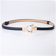 (104Length (CM)1.4Width (CM))( Navy)lady leather ornament belt fashion brief Dress sweater women samll belt