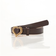 (Length (CM)103cm+Width (CM)2.3cm)( Brown)fashion all-Purpose Metal love buckle head lady belt  ornament Cowboy all-Pur