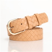 (106cm+3cm)( khaki)lady Alloy buckle belt fashion trend all-Purpose belt color more personality fashion collocation belt