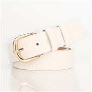 (106cm+3cm)( white)lady Alloy buckle belt fashion trend all-Purpose belt color more personality fashion collocation belt