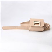 ( khaki)fashion lady belt gold chain samll bag bag removable four ornament belt bag