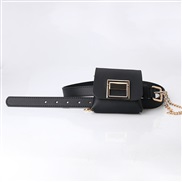 (2.4Width (CM)105Length (CM))( black)fashion lady belt gold chain samll bag bag removable four ornament belt bag