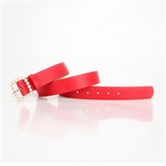 ( red) Square buckle Pearl belt fashion all-Purpose sweet lovely lady belt fashion classic ornament Clothing collocation