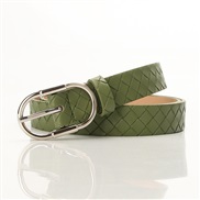 ( green)weave pattern fashion all-Purpose lady Alloy buckle belt ornament fashion trendu belt